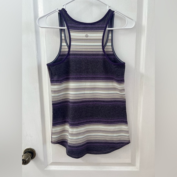 Lululemon Refresh Racer Tank Osaka Stripe Heathered Black Grape / Going Grape 8 - Picture 8 of 12